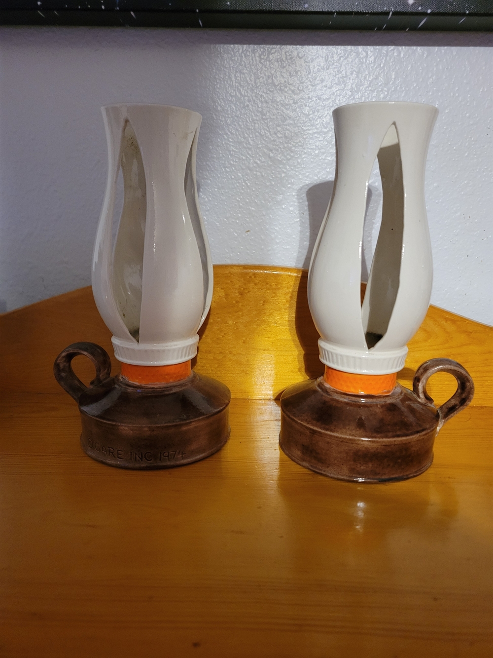 Pair Of Vintage Ceramic Lanterns